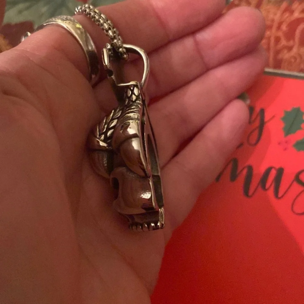 Harley Skull Message  Necklace - Picture 2 of 4